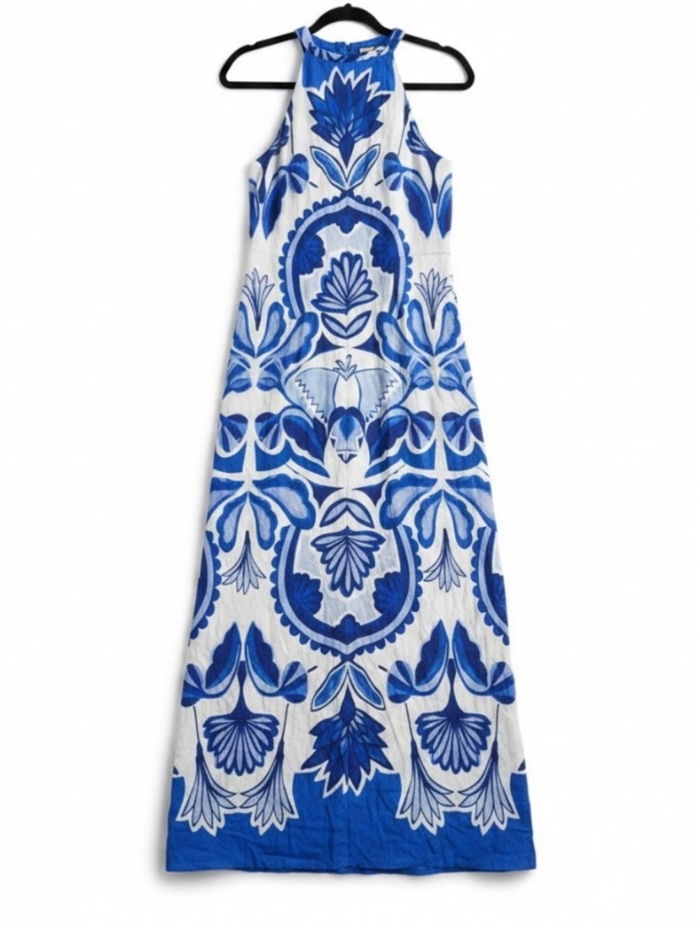 Vince Camuto Blue White Floral Rope Trim Maxi Dress NWT Size 8 - Picture 6 of 11